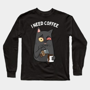 I need coffee lover coffee addict This Girl Runs On Caffeine And Sarcasm Funny Long Sleeve T-Shirt